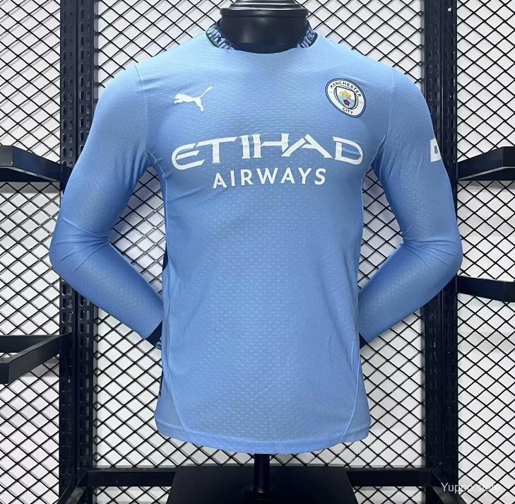 Camiseta de fútbol Manchester City 2024/25 LOCAL MANGA LARGA VERSION JUGADOR